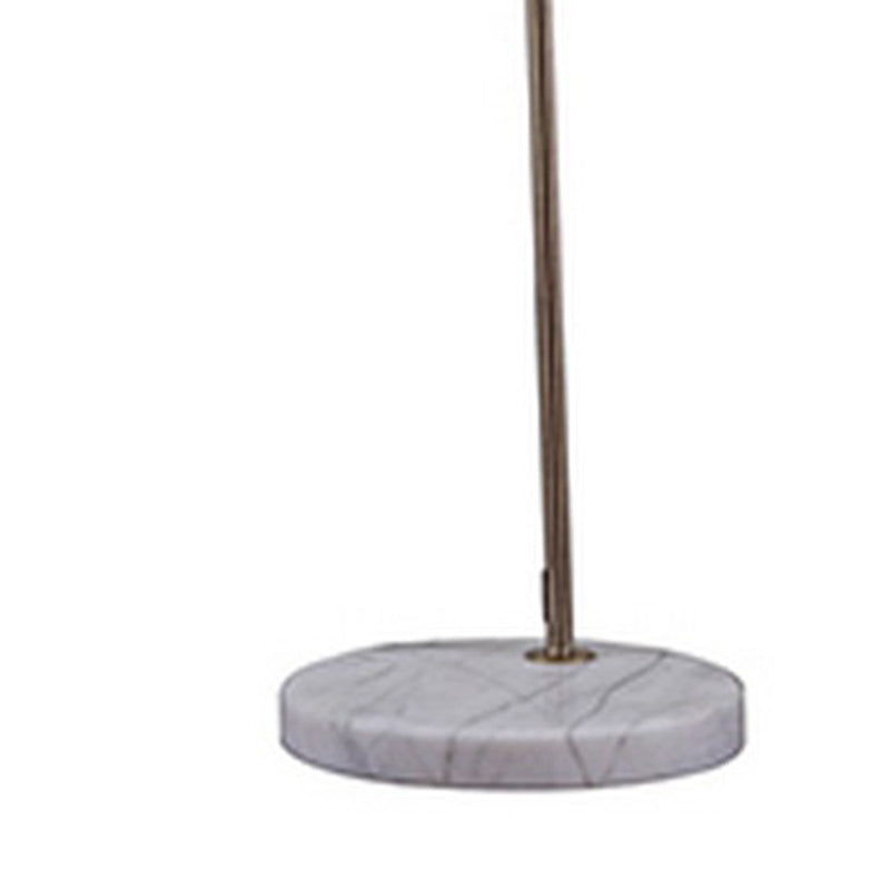 Floor Lamp With Curved Metal Frame And Drum Shade Antique Gold-zoom-
