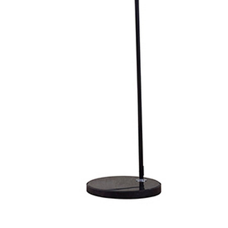 Floor Lamp With Curved Metal Frame And Drum Shade Black-zoom-