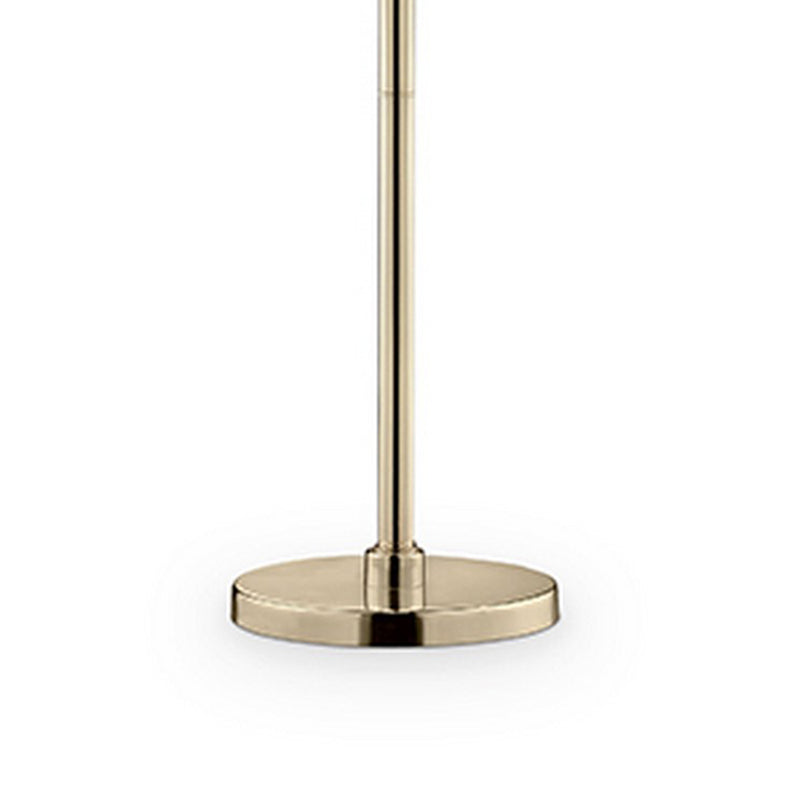 Floor Lamp With Crystal Accent And Baroque Printed Shade Gold-zoom-