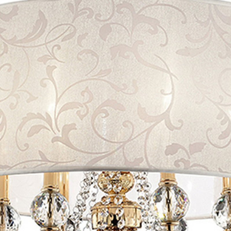 Ceiling Lamp with Crystal Accent and Baroque Style Shade Gold-zoom-
