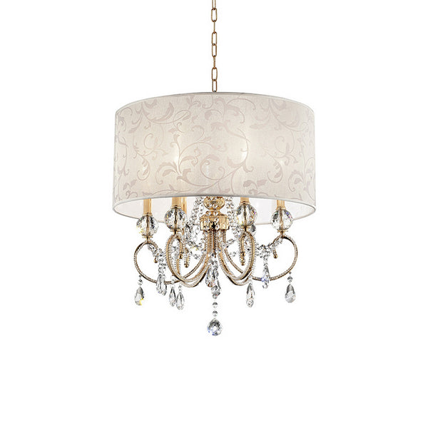 Ceiling Lamp with Crystal Accent and Baroque Style Shade Gold