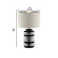 Table Lamp with Inlaid Chevron Pattern Base Silver and Black