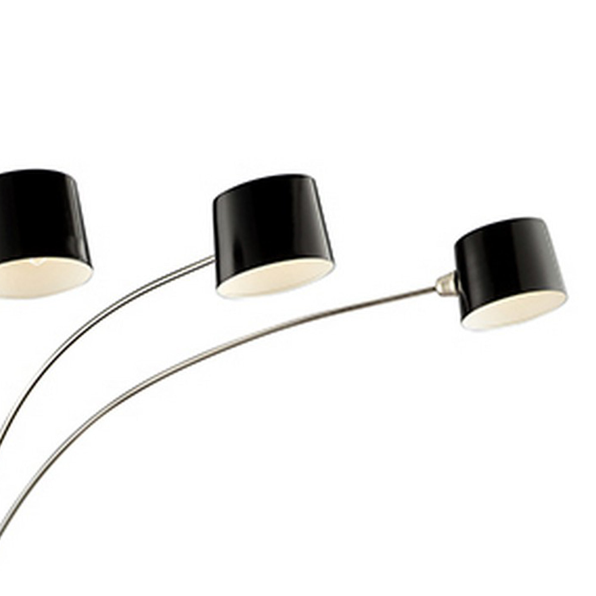 3 Arc Floor Lamp With Metal Frame And Marble Base Black-zoom-4