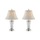 Table Lamp with Semi Fluted Glass Base Set of 2 Off White