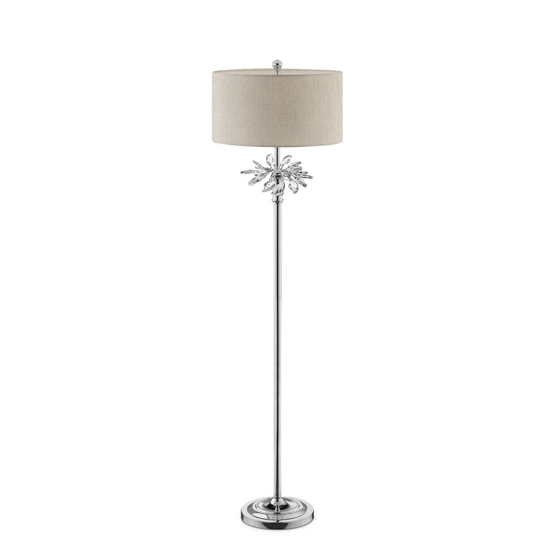 Floor Lamp With Starburst Crystal Accent Gray And Silver-zoom-