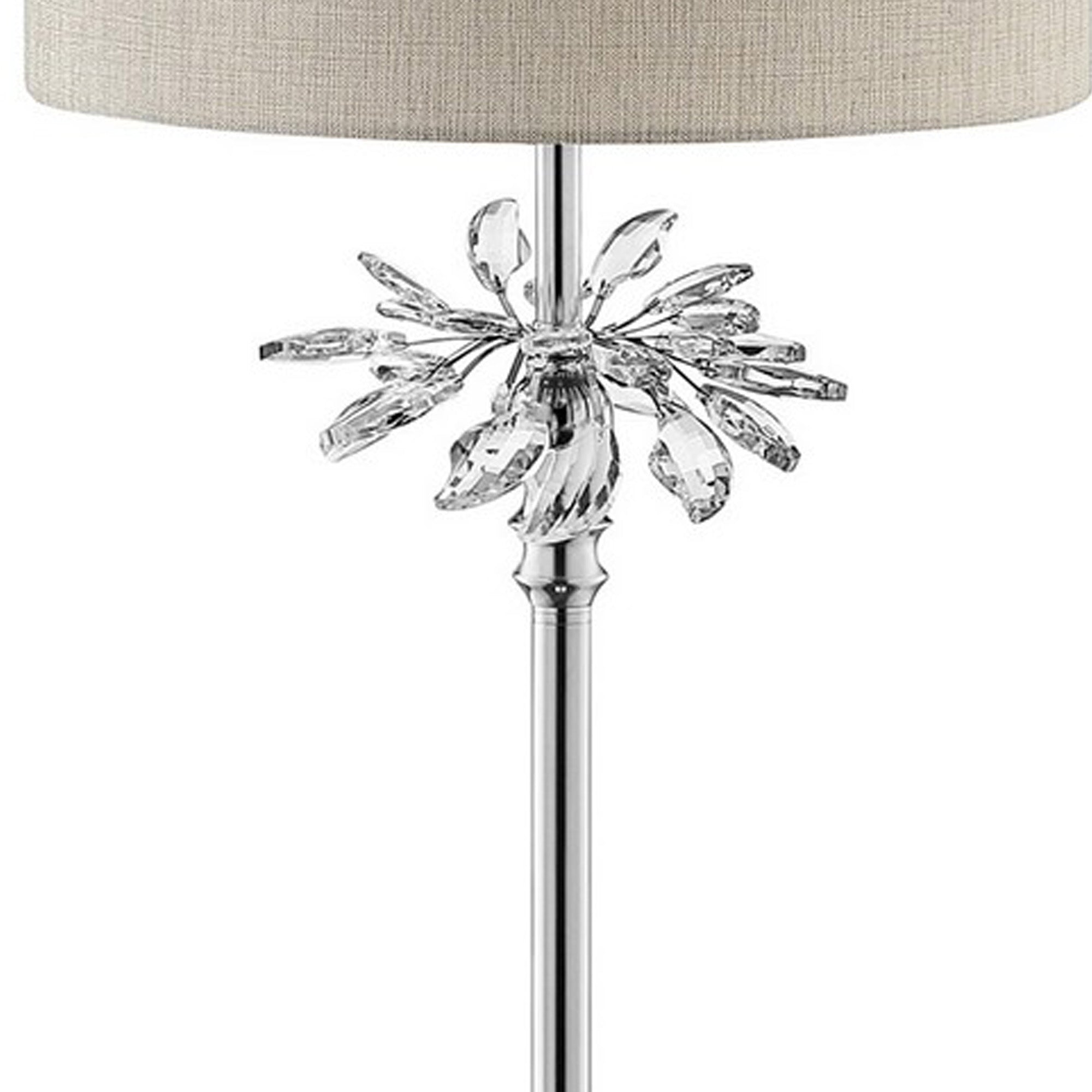 Floor Lamp With Starburst Crystal Accent Gray And Silver-zoom-3