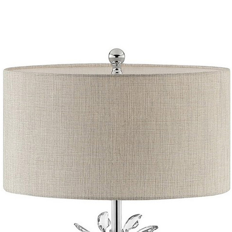 Floor Lamp With Starburst Crystal Accent Gray And Silver-zoom-