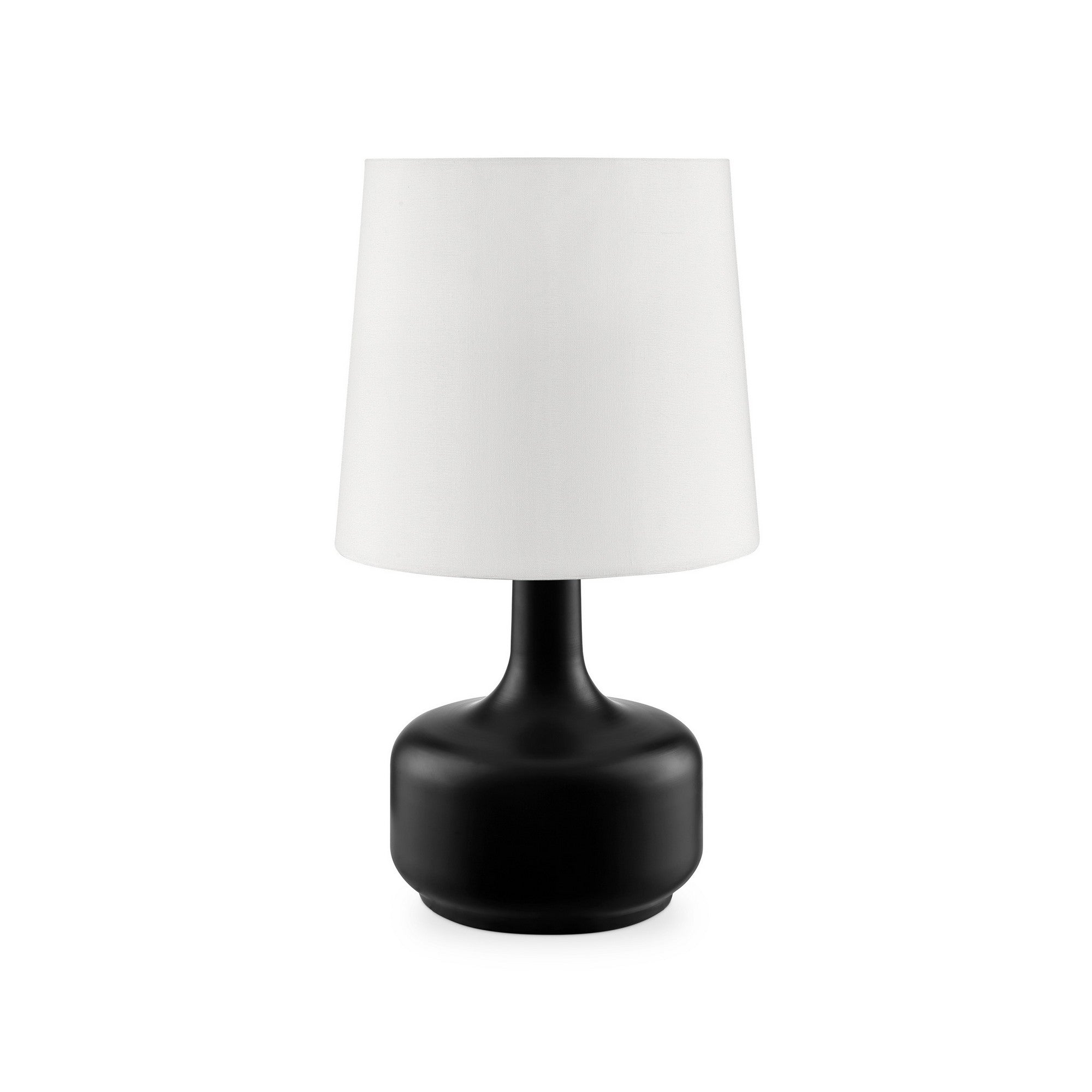 Table Lamp with Teardrop Metal Base and Fabric Shade Black-zoom-1