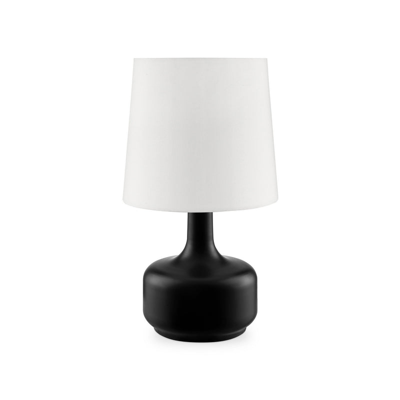 Table Lamp with Teardrop Metal Base and Fabric Shade Black-zoom-