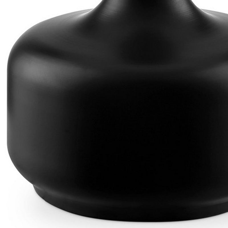 Table Lamp with Teardrop Metal Base and Fabric Shade Black-zoom-