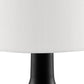 Table Lamp with Teardrop Metal Base and Fabric Shade Black