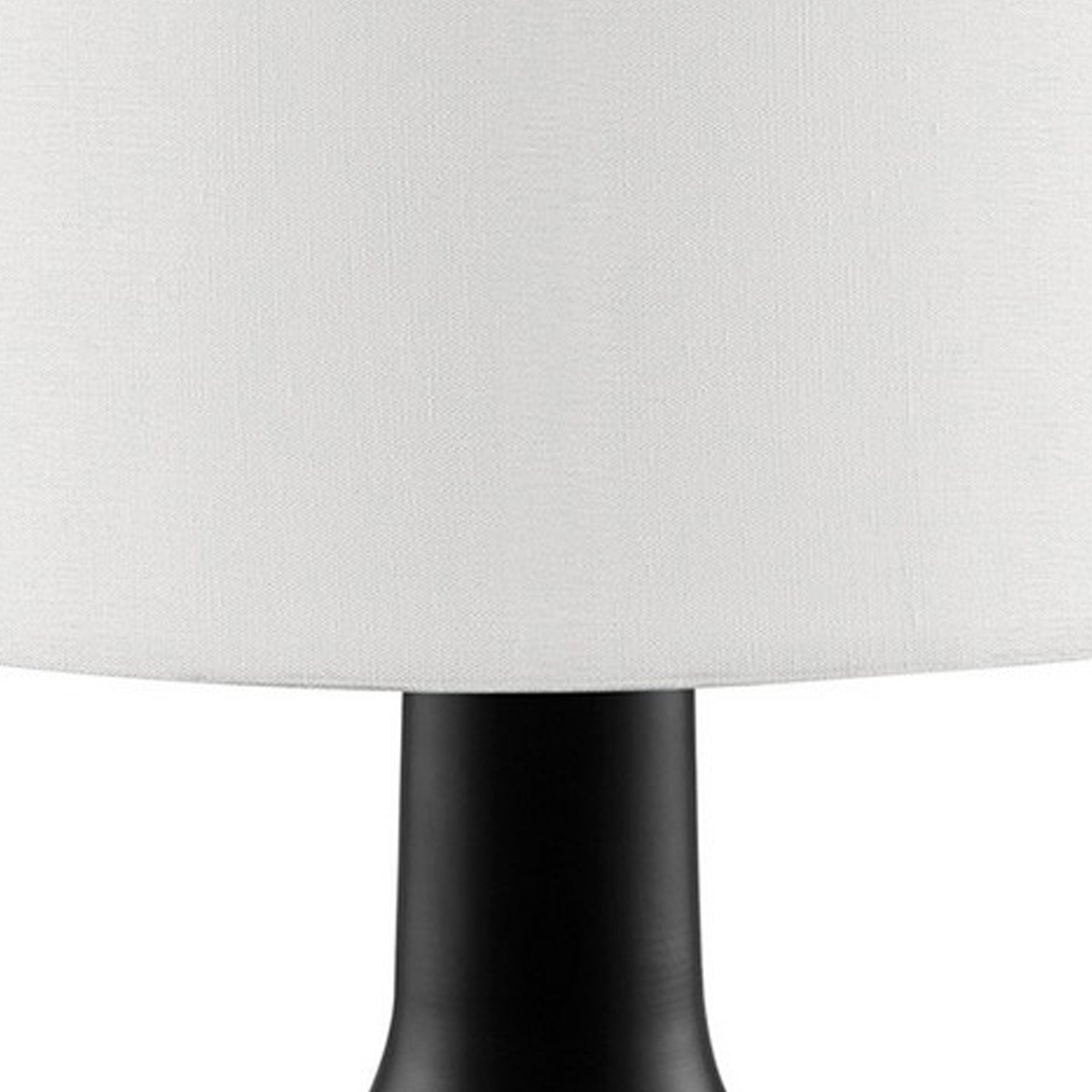 Table Lamp with Teardrop Metal Base and Fabric Shade Black-zoom-3