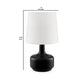 Table Lamp with Teardrop Metal Base and Fabric Shade Black
