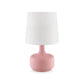 Table Lamp with Teardrop Metal Base and Fabric Shade Pink