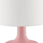 Table Lamp with Teardrop Metal Base and Fabric Shade Pink