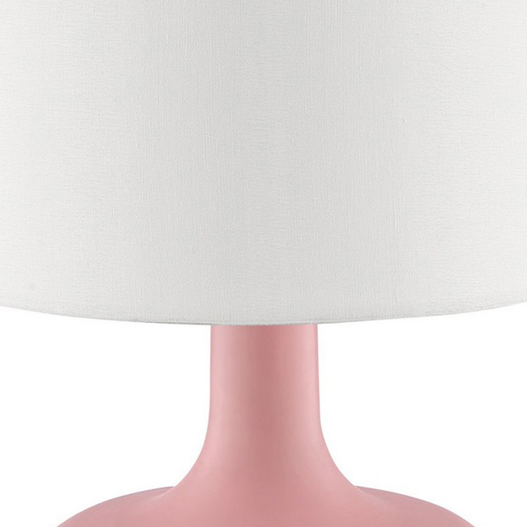 Table Lamp with Teardrop Metal Base and Fabric Shade Pink-zoom-3