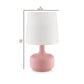 Table Lamp with Teardrop Metal Base and Fabric Shade Pink