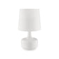 Table Lamp with Teardrop Metal Base and Fabric Shade White