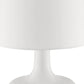 Table Lamp with Teardrop Metal Base and Fabric Shade White