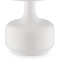 Table Lamp with Teardrop Metal Base and Fabric Shade White