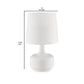 Table Lamp with Teardrop Metal Base and Fabric Shade White