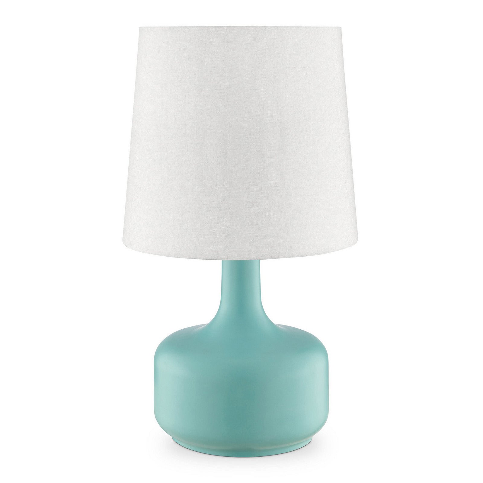 Table Lamp with Teardrop Metal Base and Fabric Shade Green-zoom-1