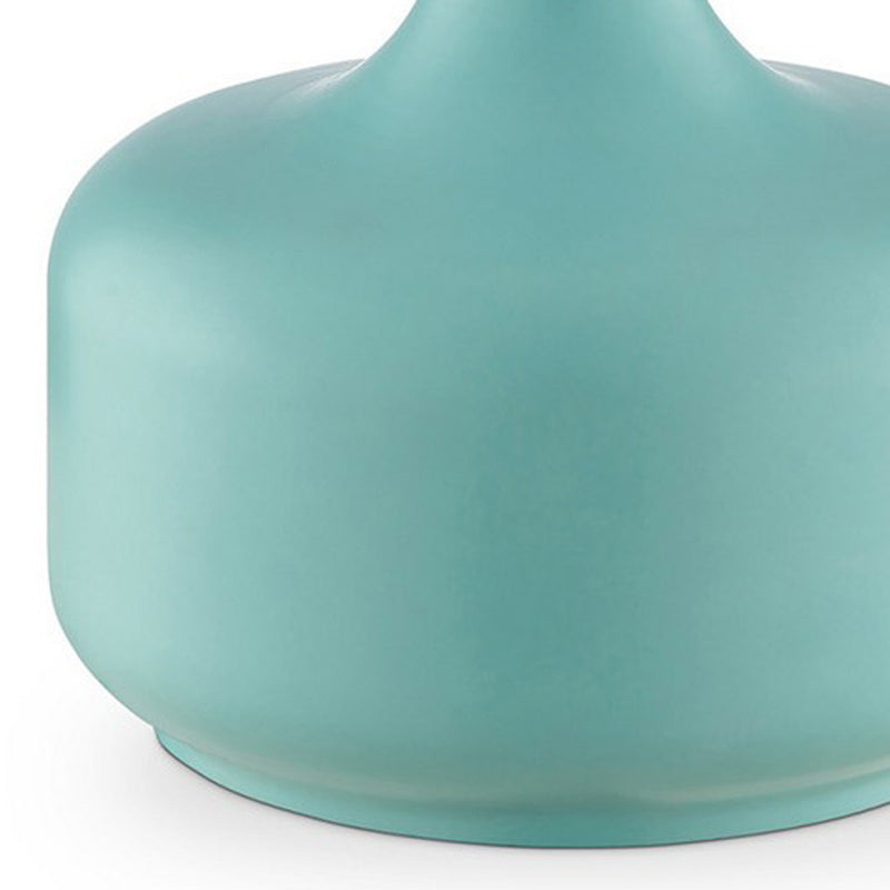 Table Lamp with Teardrop Metal Base and Fabric Shade Green-zoom-