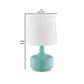 Table Lamp with Teardrop Metal Base and Fabric Shade Green