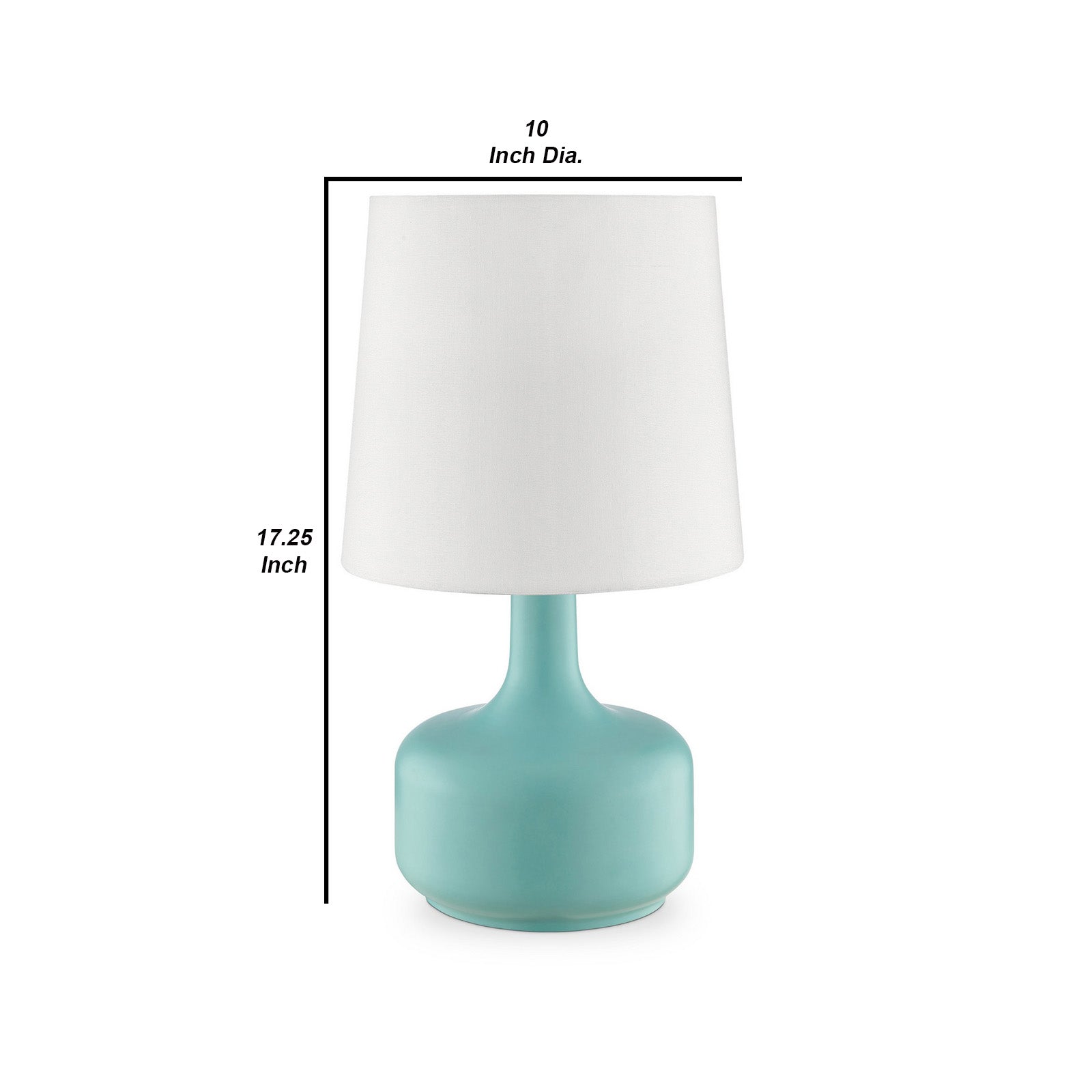 Table Lamp with Teardrop Metal Base and Fabric Shade Green-zoom-5