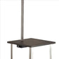 2 Shelf Wooden Side Table With Attached Floor Lamp Silver And Brown