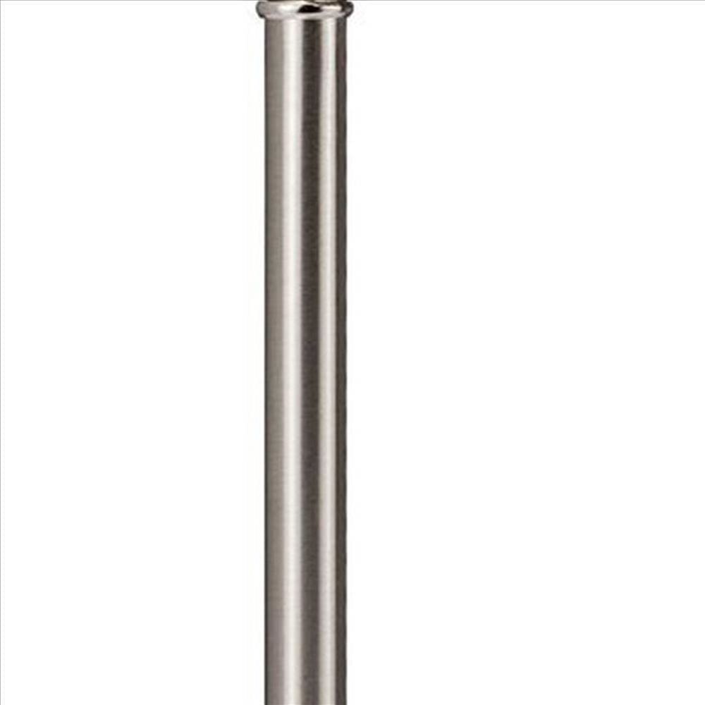 Adjustable Round Shade Metal LED Table Lamp with USB Plugin Silver-zoom-3