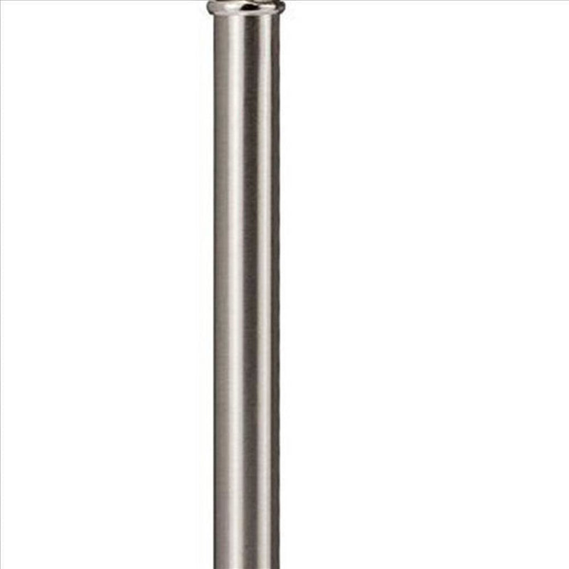 Adjustable Round Shade Metal LED Table Lamp with USB Plugin Silver-zoom-