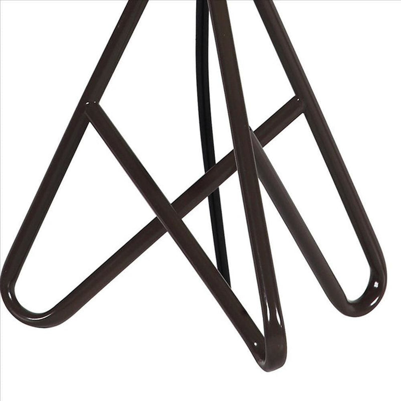 Angled Hairpin Base Metal Table Lamp with Fabric Shade Black-zoom-