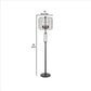 Cage Design Shade Metal Floor Lamp With Pull Chain Switch Black