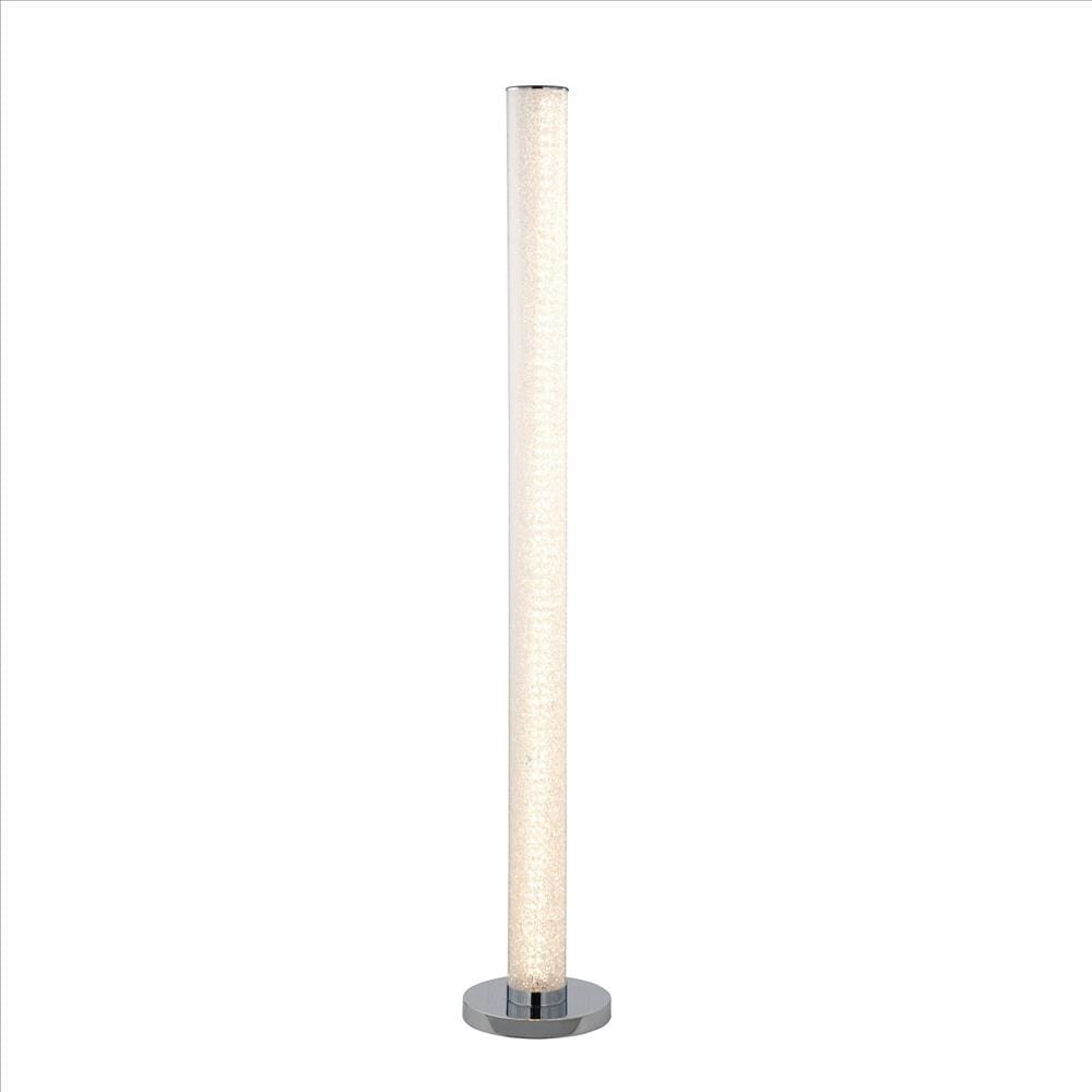 Column Style Floor Lamp With Sandrock Acrylic Tube Clear-zoom-1