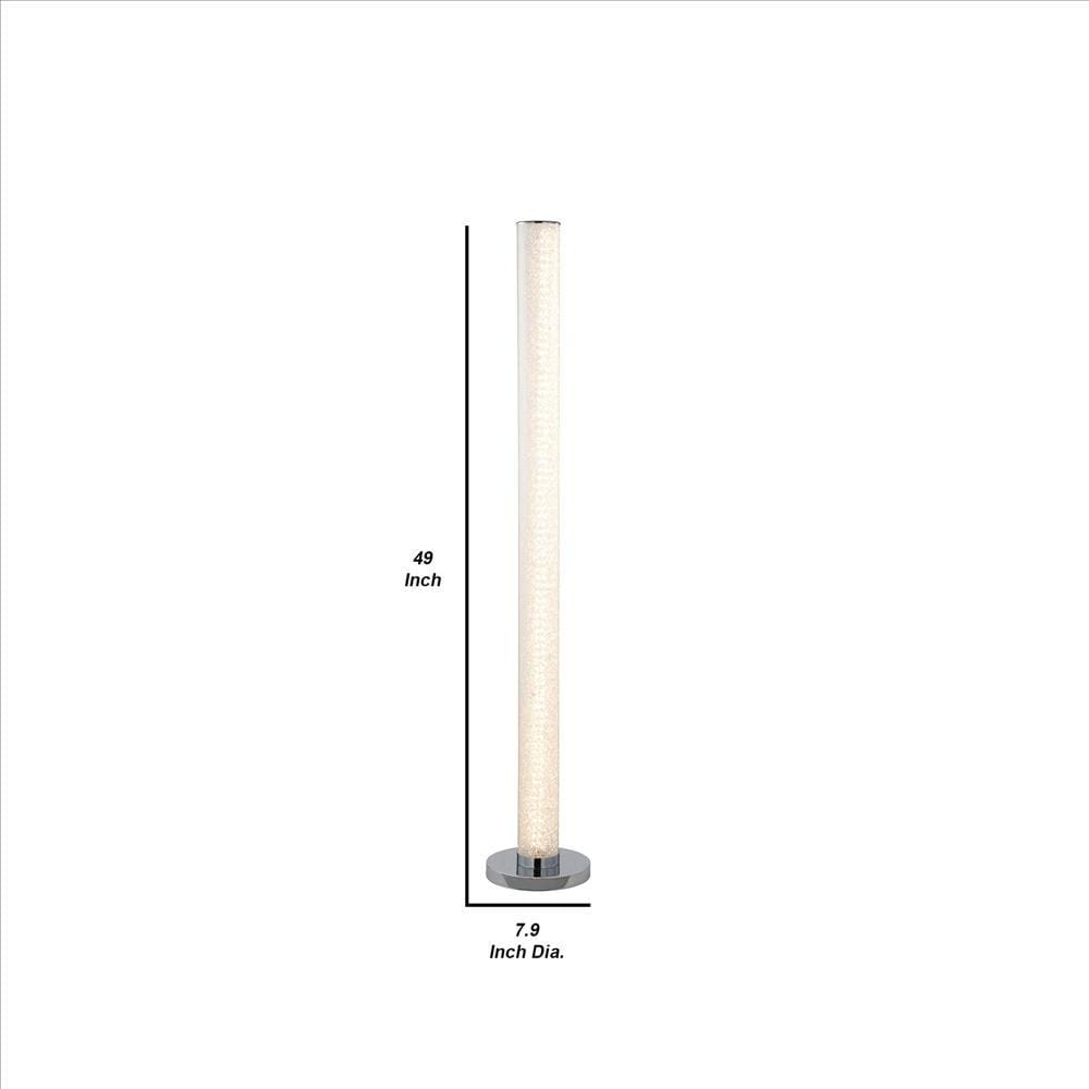 Column Style Floor Lamp With Sandrock Acrylic Tube Clear-zoom-4