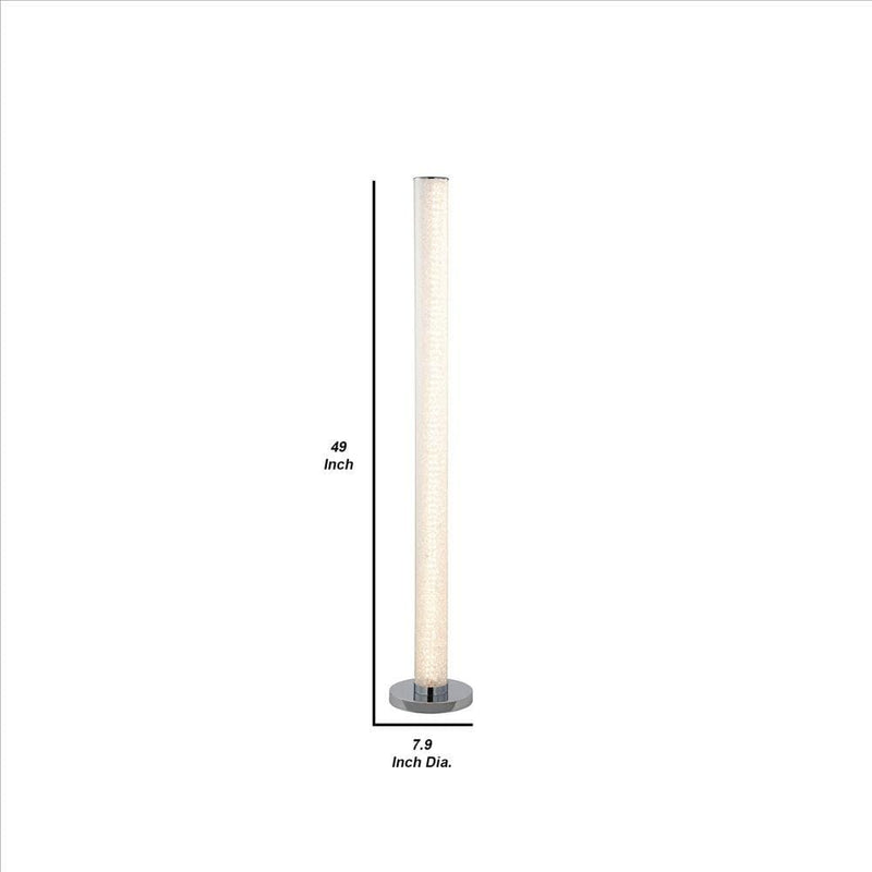 Column Style Floor Lamp With Sandrock Acrylic Tube Clear-zoom-