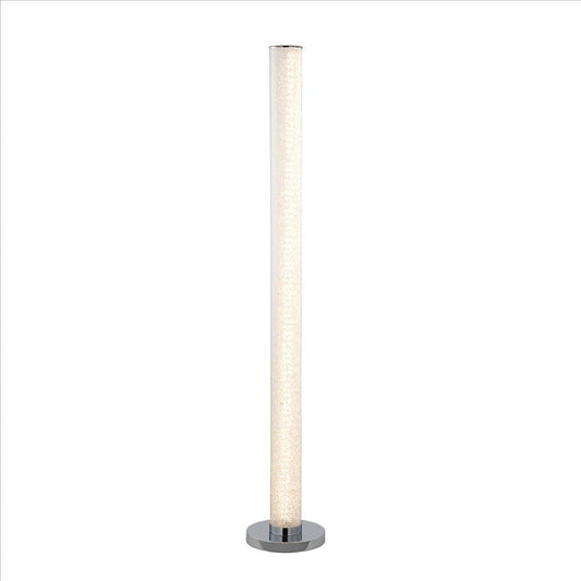 Column Style Floor Lamp With Sandrock Acrylic Tube Clear