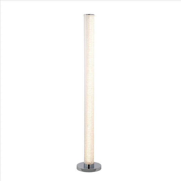 Column Style Floor Lamp With Sandrock Acrylic Tube Clear