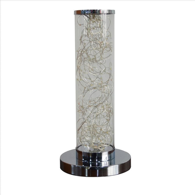 Column Table Lamp with Integrated Multicolored LED Clear-zoom-
