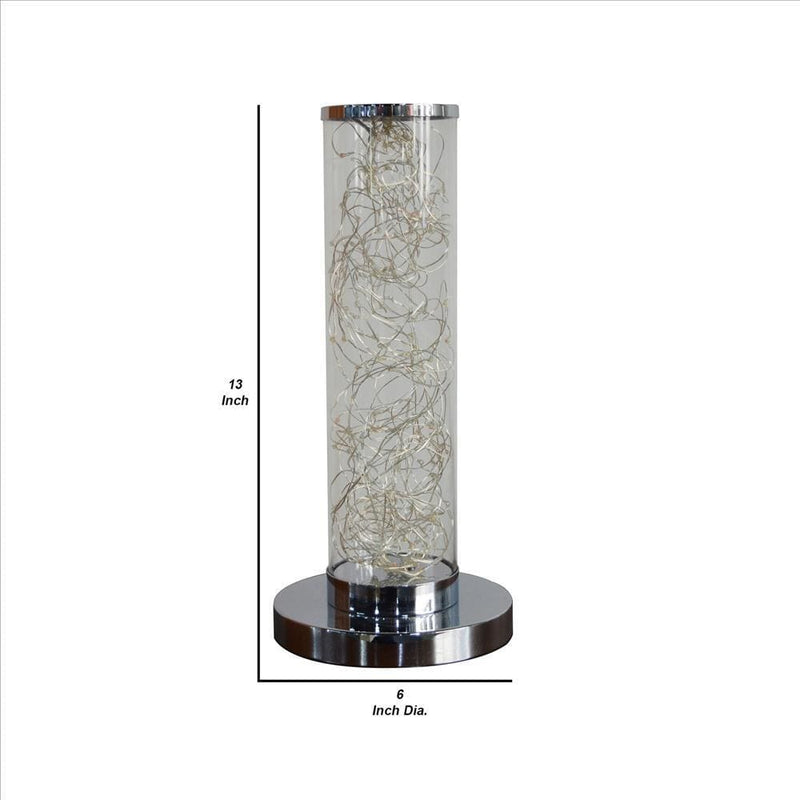 Column Table Lamp with Integrated Multicolored LED Clear-zoom-