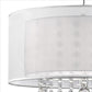 Dual Fabric Shade Ceiling Lamp with Hanging Crystal Accent Clear