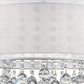 Dual Fabric Shade Ceiling Lamp with Hanging Crystal Accent Clear