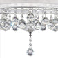 Dual Fabric Shade Ceiling Lamp with Hanging Crystal Accent Clear