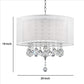 Dual Fabric Shade Ceiling Lamp with Hanging Crystal Accent Clear