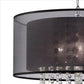 Dual Fabric Shade Ceiling Lamp with Hanging Crystal Accent Clear and Black