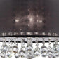 Dual Fabric Shade Ceiling Lamp with Hanging Crystal Accent Clear and Black