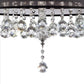 Dual Fabric Shade Ceiling Lamp with Hanging Crystal Accent Clear and Black