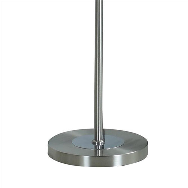 Floor Lamp With Metal Tube Design Body And Adjustable Head Silver-zoom-