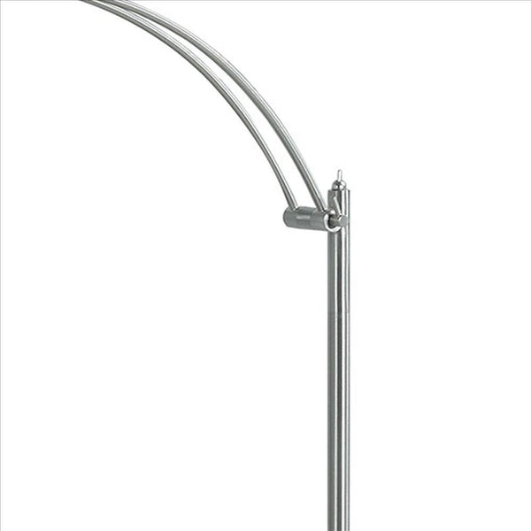 Floor Lamp With Metal Tube Design Body And Adjustable Head Silver-zoom-